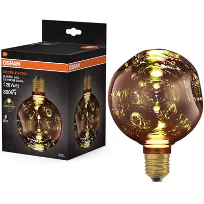 OSRAM Lámpara LED de cristal DECOR FLAT Electro Retro, pequeña Ø125mm, rosa, E27, 3,5W, 300lm, 2700K, blanco cálido, electrobola OSRAM Lámpara LED de cristal DECOR FLAT Electro Retro, pequeña Ø125mm, rosa, E27, 3,5W, 300lm, 2700K, blanco cálido, electrobola