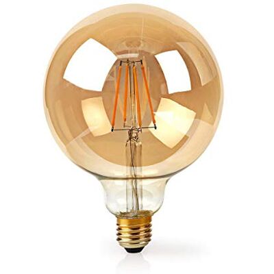 NEDIS Bombilla LED regulable con filamento E27, 125 mm, 5 W, 500 lm, control de voz a través de Alexa o Google Home, IFTTT, Plug & Play, no requiere concentrador ni suscripción, SmartLife, blanco NEDIS Bombilla LED regulable con filamento E27, 125 mm, 5 W, 500 lm, control de voz a través de Alexa o Google Home, IFTTT, Plug & Play, no requiere concentrador ni suscripción, SmartLife, blanco
