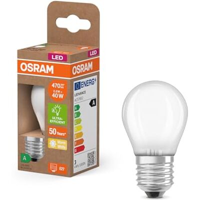 OSRAM LED Superstar Classic Lámpara LED P 40 en forma de miniesfera clásica de vidrio esmerilado, 2,2 W, 470 lm, E27, luz blanca cálida con 2700 K, EEK A, 45 mm de diámetro, paquete de 6 OSRAM LED Superstar Classic Lámpara LED P 40 en forma de miniesfera clásica de vidrio esmerilado, 2,2 W, 470 lm, E27, luz blanca cálida con 2700 K, EEK A, 45 mm de diámetro, paquete de 6