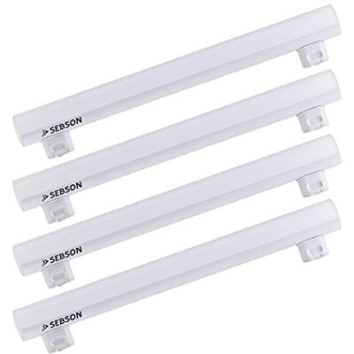 SEBSON Bombilla LED S14S 4W Equivalente a 35W Juego de 4-400 Lúmenes Blanco Cálido 3000K No Regulable Angulo de Haz 150° Bombilla Tubo 30cm 230V SEBSON Bombilla LED S14S 4W Equivalente a 35W Juego de 4-400 Lúmenes Blanco Cálido 3000K No Regulable Angulo de Haz 150° Bombilla Tubo 30cm 230V