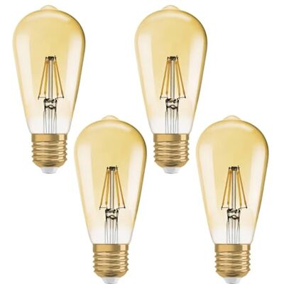 OSRAM Vintage 1906 LED Classic EDISON DIM 6,5W 824 Gold E27,4-Pack OSRAM Vintage 1906 LED Classic EDISON DIM 6,5W 824 Gold E27,4-Pack