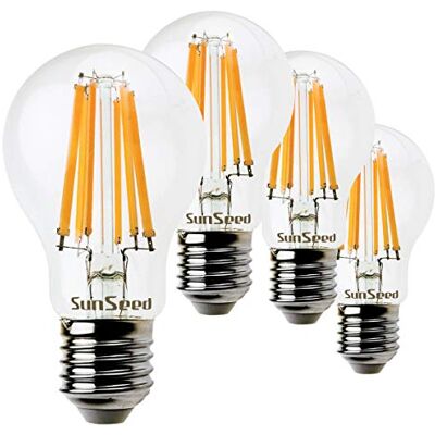 SUNSEED 4x Bombilla Estándar Filamento LED E27 10W = 83W Blanco Cálido 2700K SUNSEED 4x Bombilla Estándar Filamento LED E27 10W = 83W Blanco Cálido 2700K