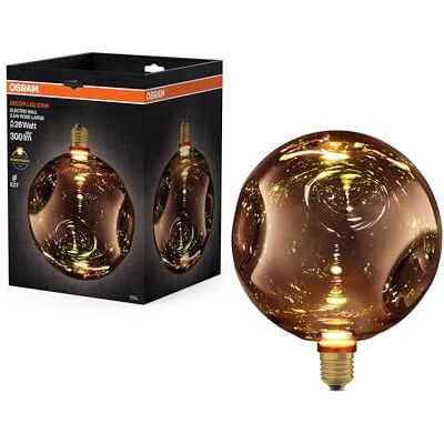 OSRAM Lámpara LED de cristal DECOR FLAT Electro Retro, grande Ø200mm, rosa, E27, 3,5W, 300lm, 2700K, blanco cálido, electrobola OSRAM Lámpara LED de cristal DECOR FLAT Electro Retro, grande Ø200mm, rosa, E27, 3,5W, 300lm, 2700K, blanco cálido, electrobola