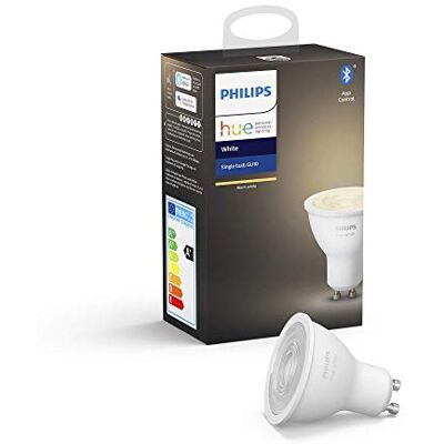 Philips Bombilla Inteligente LED GU10, con Bluetooth, Luz Blanca Cálida, Compatible con Alexa y Google Home Philips Bombilla Inteligente LED GU10, con Bluetooth, Luz Blanca Cálida, Compatible con Alexa y Google Home