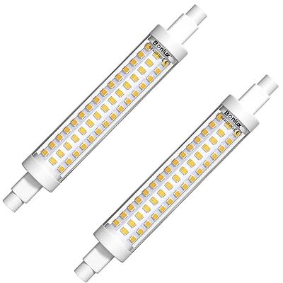 Bonlux R7S Bombilla LED 118MM 15W No Regulable J118 Lineal Slim 118MM Blanco Natrual 4000K con 1300LM Doble Efecto Equivalente 150W Lámpara halógena AC 220 – 240V 360 grados (2-Unidades) Bonlux R7S Bombilla LED 118MM 15W No Regulable J118 Lineal Slim 118MM Blanco Natrual 4000K con 1300LM Doble Efecto Equivalente 150W Lámpara halógena AC 220 – 240V 360 grados (2-Unidades)
