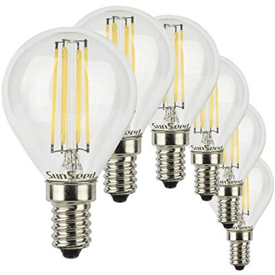 SUNSEED 6x Bombilla Esférica Filamento LED E14 4W = 40W Blanco Neutro 4000K SUNSEED 6x Bombilla Esférica Filamento LED E14 4W = 40W Blanco Neutro 4000K