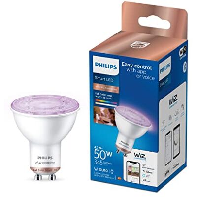 Philips BOMBILLA LED GU10 4,7W FULL COLORS WIFI 345lm WIZ Philips BOMBILLA LED GU10 4,7W FULL COLORS WIFI 345lm WIZ