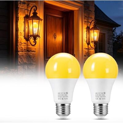 Bonlux Bombilla E27 Edison Ámbar LED Exterior Luz Cálida 2000K, 9W Reemplaza de 60W, No Regulable, Bombillas LED Exterior Lámpara E27 para Terraza Jardín Patio Cubierta Dormitorio, Pack de 2 Bonlux Bombilla E27 Edison Ámbar LED Exterior Luz Cálida 2000K, 9W Reemplaza de 60W, No Regulable, Bombillas LED Exterior Lámpara E27 para Terraza Jardín Patio Cubierta Dormitorio, Pack de 2