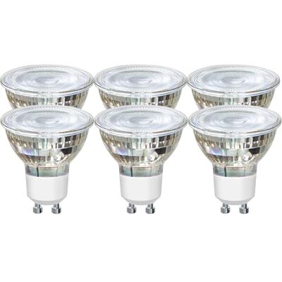 EXTRASTAR Bombillas LED GU10 5W, 425 Lúmenes, Luz Blanca Fría 6500K, Lámpara Reflectora, No Regulable, 6 Pcs EXTRASTAR Bombillas LED GU10 5W, 425 Lúmenes, Luz Blanca Fría 6500K, Lámpara Reflectora, No Regulable, 6 Pcs
