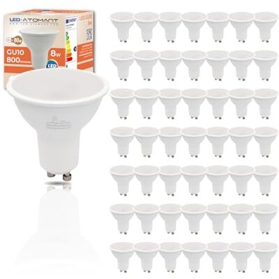 LED ATOMANT 50x Bombilla LED GU10 8W Color Luz Calida 800lm Color Blanco Calido 3000K LED ATOMANT 50x Bombilla LED GU10 8W Color Luz Calida 800lm Color Blanco Calido 3000K
