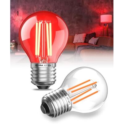 Bonlux Bombilla Roja E27, Bombilla Roja para Dormir, Bombilla de Color E27, Bombilla de Color para Halloween, Navidad Bonlux Bombilla Roja E27, Bombilla Roja para Dormir, Bombilla de Color E27, Bombilla de Color para Halloween, Navidad