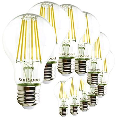 SUNSEED 10x Bombilla Estándar Filamento LED E27 9W = 83W Blanco Neutro 4000K SUNSEED 10x Bombilla Estándar Filamento LED E27 9W = 83W Blanco Neutro 4000K