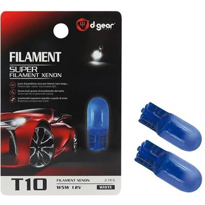 D-Gear Bombilla T10 de filamento, 12 V, 5 W, color blanco, 2 unidades D-Gear Bombilla T10 de filamento, 12 V, 5 W, color blanco, 2 unidades