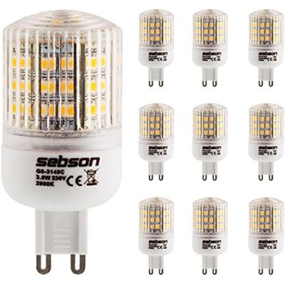 SEBSON ® X 10 G9 Bombilla Led De 3W (Pari A 25W), 240 Lumen, Blanco Caliente, Led Smd, Ángulo Propagación De 160 ° SEBSON ® X 10 G9 Bombilla Led De 3W (Pari A 25W), 240 Lumen, Blanco Caliente, Led Smd, Ángulo Propagación De 160 °