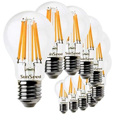 SUNSEED 10x Bombilla Estándar Filamento LED E27 10W = 83W Blanco Cálido 2700K SUNSEED 10x Bombilla Estándar Filamento LED E27 10W = 83W Blanco Cálido 2700K