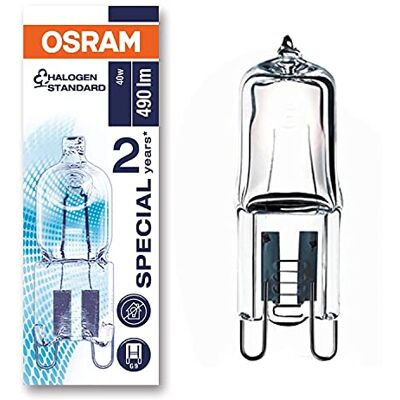 OSRAM 66740 Bombilla halógena G9 para hornos (40 W, 230 V) OSRAM 66740 Bombilla halógena G9 para hornos (40 W, 230 V)