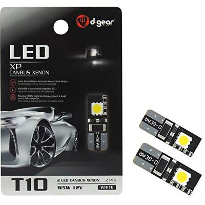 D-Gear Bombilla T10 Canbus 2 LED 12 V blanco 2 unidades D-Gear Bombilla T10 Canbus 2 LED 12 V blanco 2 unidades