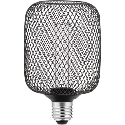 GTV Lámpara LED de rejilla C100 E27, 3,5 W, 120 lm, 1800 K, color ámbar cálido, 230 V, 320°, retro, decoración negra GTV Lámpara LED de rejilla C100 E27, 3,5 W, 120 lm, 1800 K, color ámbar cálido, 230 V, 320°, retro, decoración negra