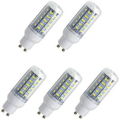 Aoxdi GU10 6W LED Lámpara de Maíz Bombilla, Blanco Frío, 36 SMD 5730 LED el ahorro de energía maíz GU10 Bombillas, AC220-240V, Paquete de 5 Aoxdi GU10 6W LED Lámpara de Maíz Bombilla, Blanco Frío, 36 SMD 5730 LED el ahorro de energía maíz GU10 Bombillas, AC220-240V, Paquete de 5
