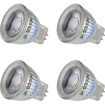 SEBSON Bombilla LED GU4 3W Equivalente a 20W Juego de 4-220 Lúmenes Blanco Cálido 2900K No Regulable Angulo de Haz 36° Bombilla LED MR11 12V SEBSON Bombilla LED GU4 3W Equivalente a 20W Juego de 4-220 Lúmenes Blanco Cálido 2900K No Regulable Angulo de Haz 36° Bombilla LED MR11 12V