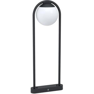 Eglo Prata Vecchia, Lámpara de pie para exteriores, 1 foco, moderna, minimalista, de acero galvanizado en negro y plástico en blanco, lámpara exterior con casquillo E27, IP44 Eglo Prata Vecchia, Lámpara de pie para exteriores, 1 foco, moderna, minimalista, de acero galvanizado en negro y plástico en blanco, lámpara exterior con casquillo E27, IP44