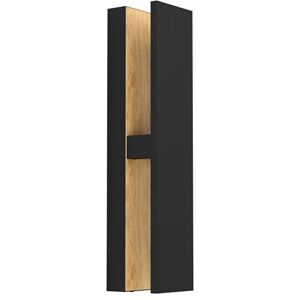 Eglo Costorio Lámpara led exterior, lámpara de pared de aluminio negro y aspecto de madera, iluminación de pared exterior blanco cálido, lámpara de exterior IP44 Eglo Costorio Lámpara led exterior, lámpara de pared de aluminio negro y aspecto de madera, iluminación de pared exterior blanco cálido, lámpara de exterior IP44