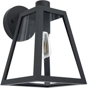 Eglo Mirandola, Lámpara de pared para exteriores, 1 llama, vintage, retro, lámpara de pared de aluminio fundido en negro y cristal transparente, lámpara exterior con casquillo E27, IP44 Eglo Mirandola, Lámpara de pared para exteriores, 1 llama, vintage, retro, lámpara de pared de aluminio fundido en negro y cristal transparente, lámpara exterior con casquillo E27, IP44