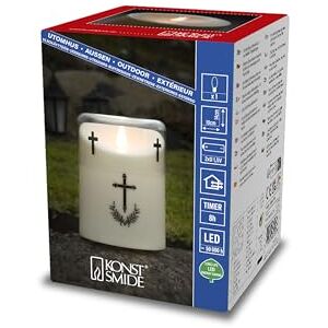 Konstsmide Luz LED conmemorativa/tumba con temporizador de 8 horas, 1 diodo de luz blanca cálida, funciona con pilas, exterior (IP44), batería: 2 x D 1,5 V (no incluida), Konstsmide Luz LED conmemorativa/tumba con temporizador de 8 horas, 1 diodo de luz blanca cálida, funciona con pilas, exterior (IP44), batería: 2 x D 1,5 V (no incluida),