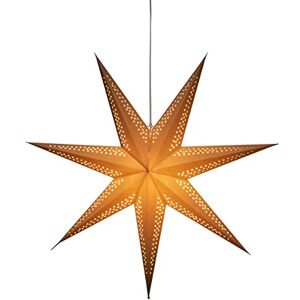 Konstsmide Estrella de papel marrón, incluye cable de conexión con interruptor de encendido/apagado, sin bombilla, casquillo E14, 230 V, para interiores, cable blanco Konstsmide Estrella de papel marrón, incluye cable de conexión con interruptor de encendido/apagado, sin bombilla, casquillo E14, 230 V, para interiores, cable blanco
