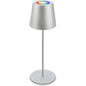 Briloner Lámpara LED de sobremesa inalámbrica con tacto, colorida luz RGB+W, regulable en altura, lámpara de cabecera, lámpara LED, lámpara de camping, exterior, 36x10,5 cm, color plata Briloner Lámpara LED de sobremesa inalámbrica con tacto, colorida luz RGB+W, regulable en altura, lámpara de cabecera, lámpara LED, lámpara de camping, exterior, 36x10,5 cm, color plata