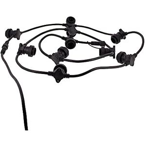 Xanlite Guirnalda exterior personalizable y extensible, cable negro, compatible con casquillo E27 (no incluye bombillas), Xanlite Guirnalda exterior personalizable y extensible, cable negro, compatible con casquillo E27 (no incluye bombillas),