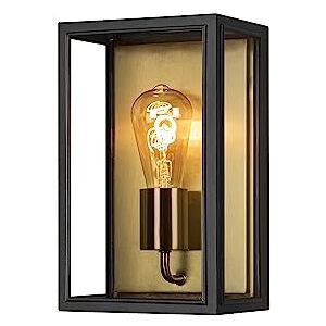 Konstsmide 7348-800 Carpi Box Lámpara de pared para exteriores (18 x 13,5 x 30 cm, 1 lámpara de pared E27 Max de 60 W, cristal transparente, acero, IP44, latón Konstsmide 7348-800 Carpi Box Lámpara de pared para exteriores (18 x 13,5 x 30 cm, 1 lámpara de pared E27 Max de 60 W, cristal transparente, acero, IP44, latón
