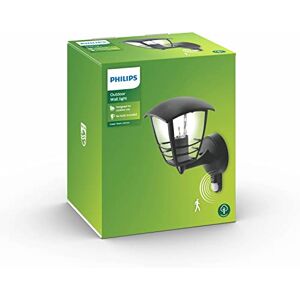 Philips myGarden Creek Aplique de pared con sensor de movimiento, iluminación exterior, 60 W, 220 V, casquillo E27, color negro Philips myGarden Creek Aplique de pared con sensor de movimiento, iluminación exterior, 60 W, 220 V, casquillo E27, color negro