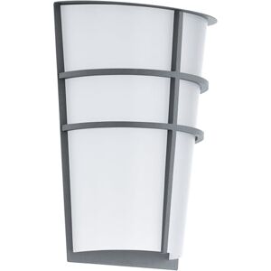 Eglo Breganzo Lámpara de pared para exteriores (2 focos, acero y plástico, IP44), color plateado y blanco Eglo Breganzo Lámpara de pared para exteriores (2 focos, acero y plástico, IP44), color plateado y blanco