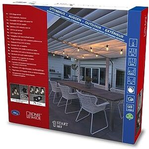 Konstsmide Juego de cadenas LED para jardín de cerveza (incluye regulador de intensidad, 10 diodos de color ámbar, 24 V, IP44, 15 W, cable negro) Konstsmide Juego de cadenas LED para jardín de cerveza (incluye regulador de intensidad, 10 diodos de color ámbar, 24 V, IP44, 15 W, cable negro)