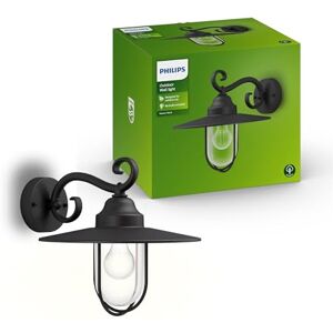 Philips myGarden Pasture Aplique de exterior, casquillo E27, 60 W, aluminio, color negro, diseñado para jardines y patios, 35.50 x 30.00 x 30.30 cm Philips myGarden Pasture Aplique de exterior, casquillo E27, 60 W, aluminio, color negro, diseñado para jardines y patios, 35.50 x 30.00 x 30.30 cm