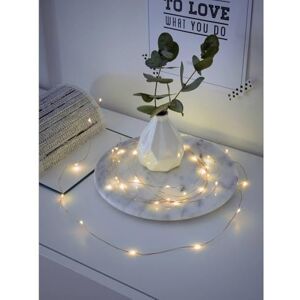 Konstsmide Luces LED de alambre desnudo/alambre de pin micro luces de batería/uso en interiores (IP20)/20 diodos blancos ámbar luces LED/función de temporizador de 6 horas/3 pilas AA (excluido)/cadena Konstsmide Luces LED de alambre desnudo/alambre de pin micro luces de batería/uso en interiores (IP20)/20 diodos blancos ámbar luces LED/función de temporizador de 6 horas/3 pilas AA (excluido)/cadena