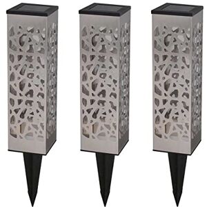 LUMI JARDIN 3 balizas solares para Pegar en/sobre H31CM Organic INOX Gris, Unique LUMI JARDIN 3 balizas solares para Pegar en/sobre H31CM Organic INOX Gris, Unique