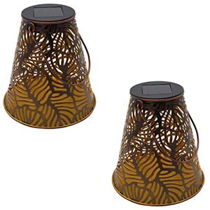 LUMI JARDIN , Lote de 2 linternas solares H30cm Cobre LUMI JARDIN , Lote de 2 linternas solares H30cm Cobre
