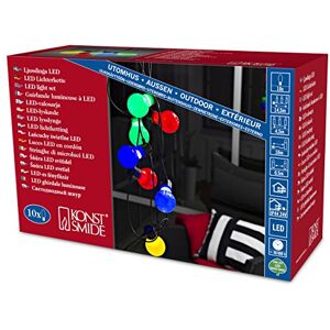 Konstsmide Cadena de luces led (80 diodos de blanco cálido, 10 bombillas multicolor, transformador exterior de 24 V, cable negro) Konstsmide Cadena de luces led (80 diodos de blanco cálido, 10 bombillas multicolor, transformador exterior de 24 V, cable negro)