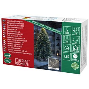 Konstsmide Cadena de luces LED "Sternenlametta" / para interiores (IP20) / VDE probado, transformador interior de 12 V, 200 diodos de luz blanca cálida, alambre plateado Konstsmide Cadena de luces LED "Sternenlametta" / para interiores (IP20) / VDE probado, transformador interior de 12 V, 200 diodos de luz blanca cálida, alambre plateado