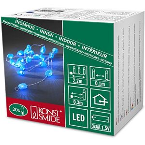 Konstsmide ' 3155 – 403 – Guirnalda LED Metal "ovalada piedras/para interior (IP20)/VDE/Funciona Con Pilas: 3 x AA 1,5 V (No Incluidas.) /20 Diodos azules, cable transparente) Konstsmide ' 3155 – 403 – Guirnalda LED Metal "ovalada piedras/para interior (IP20)/VDE/Funciona Con Pilas: 3 x AA 1,5 V (No Incluidas.) /20 Diodos azules, cable transparente)