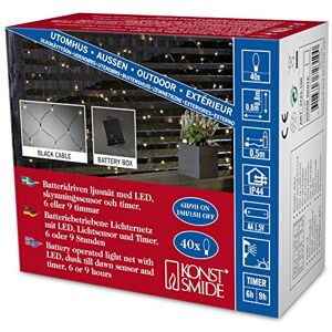 Konstsmide Guirnalda luminosa led con sensor de luz, temporizador de 6 y 9 horas, apto para exteriores IP44, 40 diodos de luz banca cálida, funciona con pilas, cable negro, 4 pilas AA de 1,5 V no incluidas) Konstsmide Guirnalda luminosa led con sensor de luz, temporizador de 6 y 9 horas, apto para exteriores IP44, 40 diodos de luz banca cálida, funciona con pilas, cable negro, 4 pilas AA de 1,5 V no incluidas)