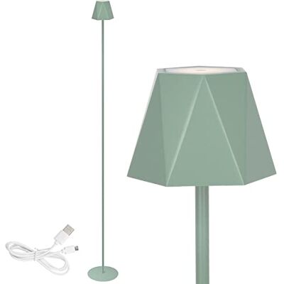 Clauss Lámpara LED de pie con batería recargable por USB, inalámbrica, con regulador de intensidad, de metal, para interior y exterior, IP54, color verde 10013 Clauss Lámpara LED de pie con batería recargable por USB, inalámbrica, con regulador de intensidad, de metal, para interior y exterior, IP54, color verde 10013