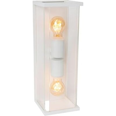 LUCIDE CLAIRE Lámpara de pared Dentro/Fuera 2xE27 IP54 Blanco LUCIDE CLAIRE Lámpara de pared Dentro/Fuera 2xE27 IP54 Blanco