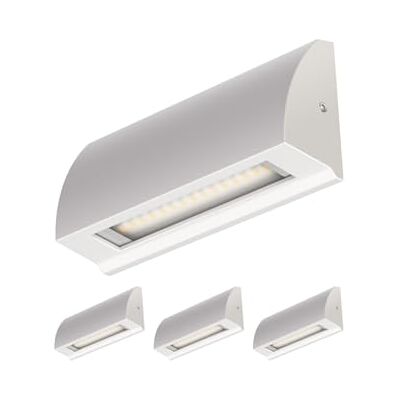 ledscom.de 4x Aplique LED/Luz de escalera SEGIN para exteriores, IP54, plano, downlight mate, angular, 3,8 W, 265lm, blanco cálido ledscom.de 4x Aplique LED/Luz de escalera SEGIN para exteriores, IP54, plano, downlight mate, angular, 3,8 W, 265lm, blanco cálido