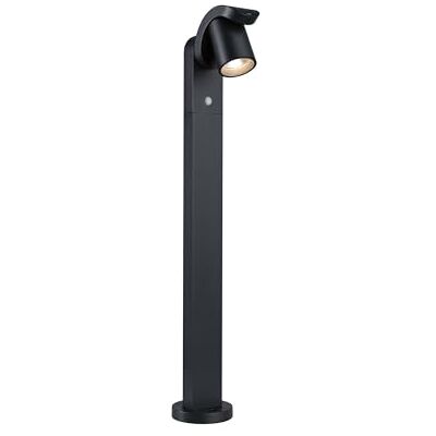Paulmann Baliza LED Cuff, detector de movimientos, IP44 782mm 3000K 10W 700lm 230V 70° antracita, aluminio, luminaria exterior Paulmann Baliza LED Cuff, detector de movimientos, IP44 782mm 3000K 10W 700lm 230V 70° antracita, aluminio, luminaria exterior