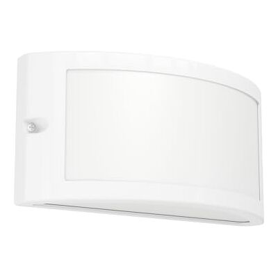 Eglo lámpara de pared exterior Poggiarello, artefacto para fachada, luz de plástico blanco, con casquillo E14, IP54 Eglo lámpara de pared exterior Poggiarello, artefacto para fachada, luz de plástico blanco, con casquillo E14, IP54
