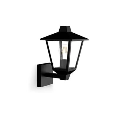 Philips Kinno Aplique de pared para exteriores, luz hacia arriba, Max 25W, casquillo E27, Negro Philips Kinno Aplique de pared para exteriores, luz hacia arriba, Max 25W, casquillo E27, Negro