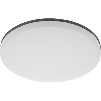 GTV Plafón LED Regulable BESA, 24W 2400lm, Luz Cálida 3000K, IP54 Impermeable, IK10 Antigolpes, Lámpara de Techo y Pared Redonda, Montaje Superficie, Negro GTV Plafón LED Regulable BESA, 24W 2400lm, Luz Cálida 3000K, IP54 Impermeable, IK10 Antigolpes, Lámpara de Techo y Pared Redonda, Montaje Superficie, Negro